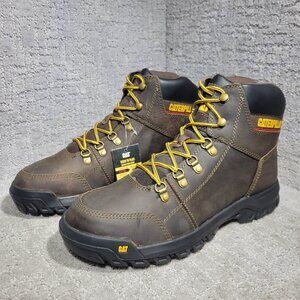 Caterpillar Outline Soft Toe Men’s Size 12 US Brown Leather Work Boots P74087